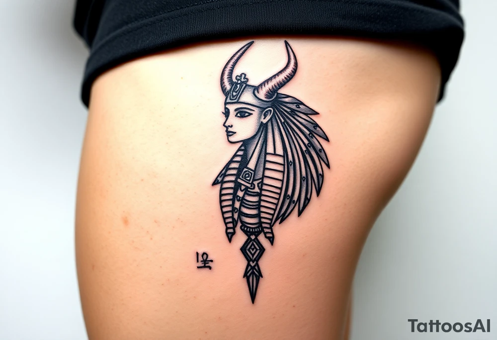 the goddest of egyptyan mythology Hathor associated with Taurus ruled by Venus which govern love, beauty, pleasure and material possessions. tattoo idea