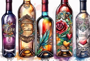 Love coming out of an uncorked bottle tattoo idea