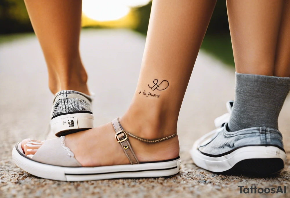 Puzzle Piece: A fine, clean outline with no shading, keeping the design light and elegant. Two pieces connected. 
Handwritten Text: inside the puzzle piece, your sister’s words “to my favorite sister,” carefully preserving the integrity of her handwriting.
This will create a balanced, meaningful design that's simple yet full of emotion—perfect for a small ankle tattoo. tattoo idea