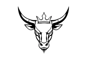 Bull symbol with crown tattoo idea