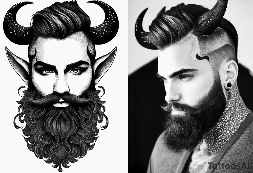 capricorn with beard tattoo idea