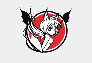 A fairy with a tail that is the fairy in the Fairy Tail anime guild logo in the same position tattoo idea