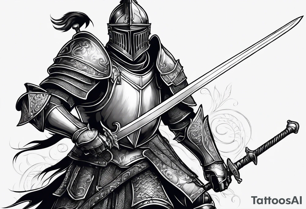 knight with heavy armor tattoo idea