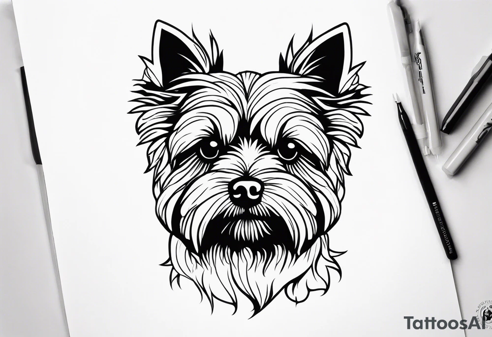 yorkie terrier tattoo idea