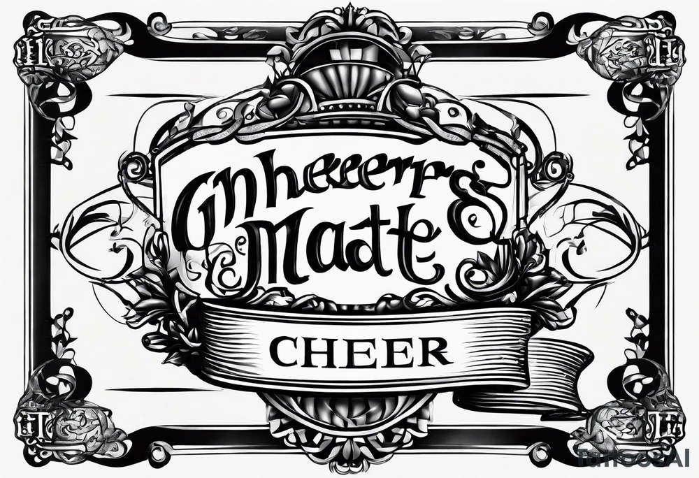 Cheers Mate text, armband +Cancer Ribbon +artistic tattoo idea