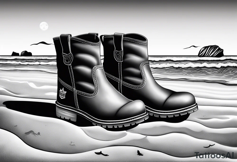 Keep it simple. A pair of timberland boots. two flip flops and a cowboyhat on the Beach. tattoo idea