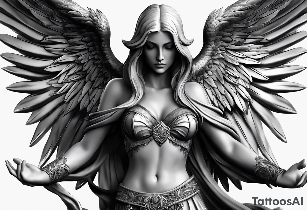 angel of death 3d tattoo idea