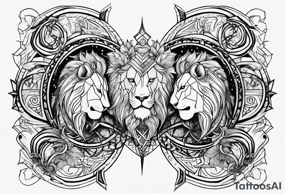 Scorpio and Leo mix tattoo idea