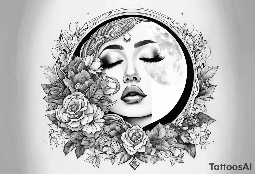 divine feminine
dainty
moon tattoo idea