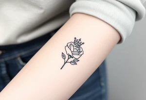 A rose with a kings crown ontop tattoo idea