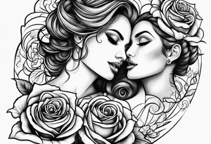 Dancing couple on a rose tattoo idea