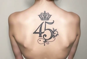 Trying to get a coverup over the number 45 with a capital G with a crown tilted to the left of it tattoo idea