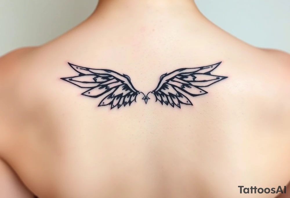 gothic wings small tattoo idea