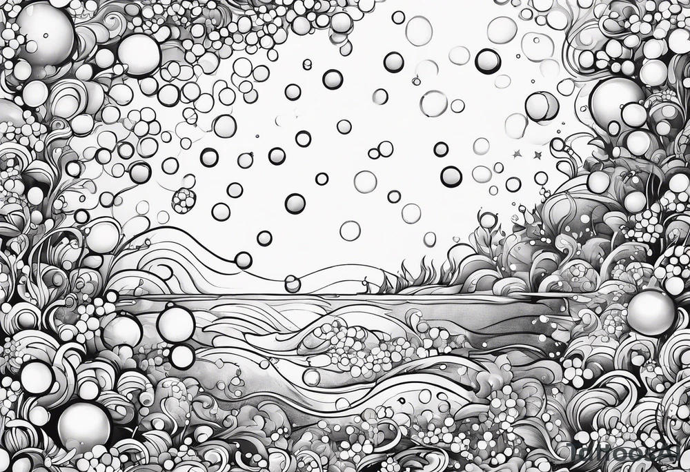 Draw me some magical really simple underwater bubbles and simple stars tattoo idea