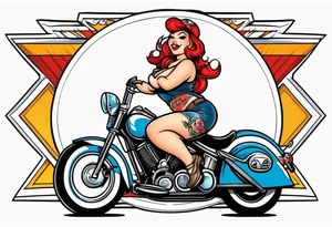 Chubby biker pin up tattoo idea