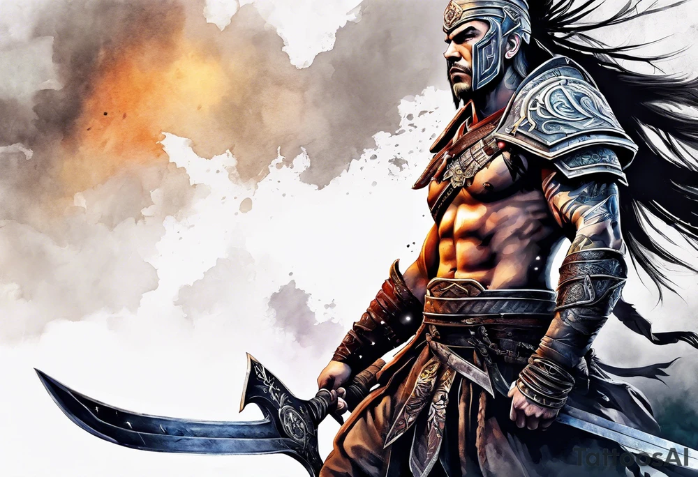 Defiant warrior tattoo idea