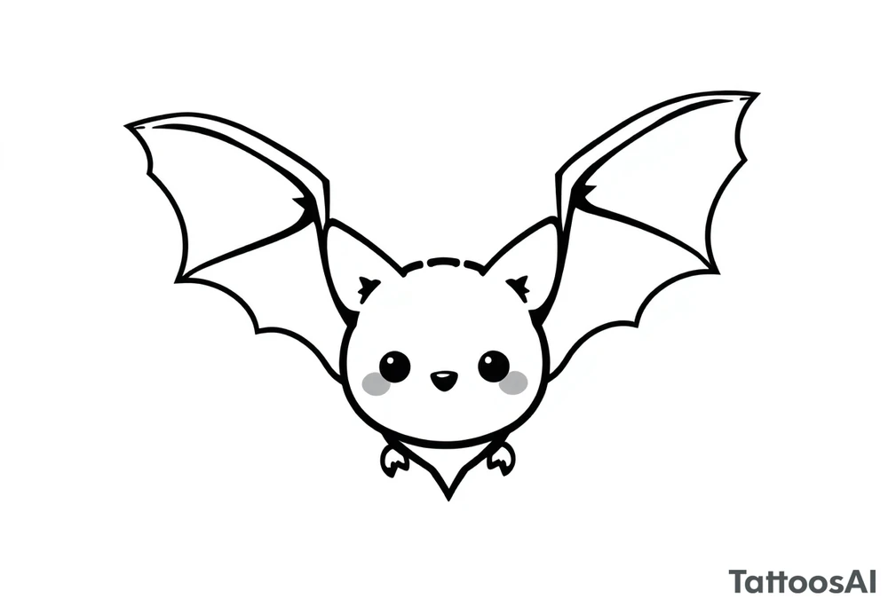 cute bat tattoo idea