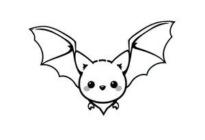 cute bat tattoo idea
