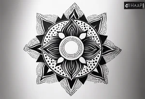 small, sun cross ,  elegant, 
 vishap tattoo idea