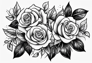 tiny roses shaded tattoo idea