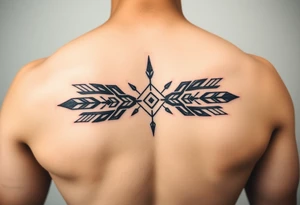 Aztec tribal tattoo with shapes and arrows tattoo idea