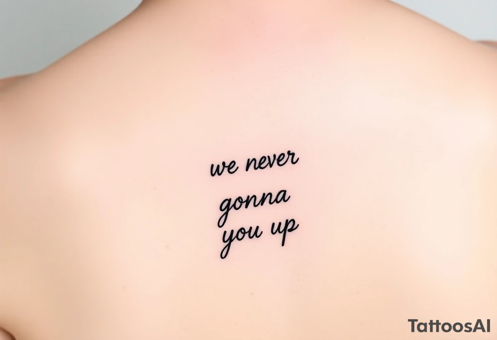 Rick Astley Never Gonna Give You Up tattoo idea