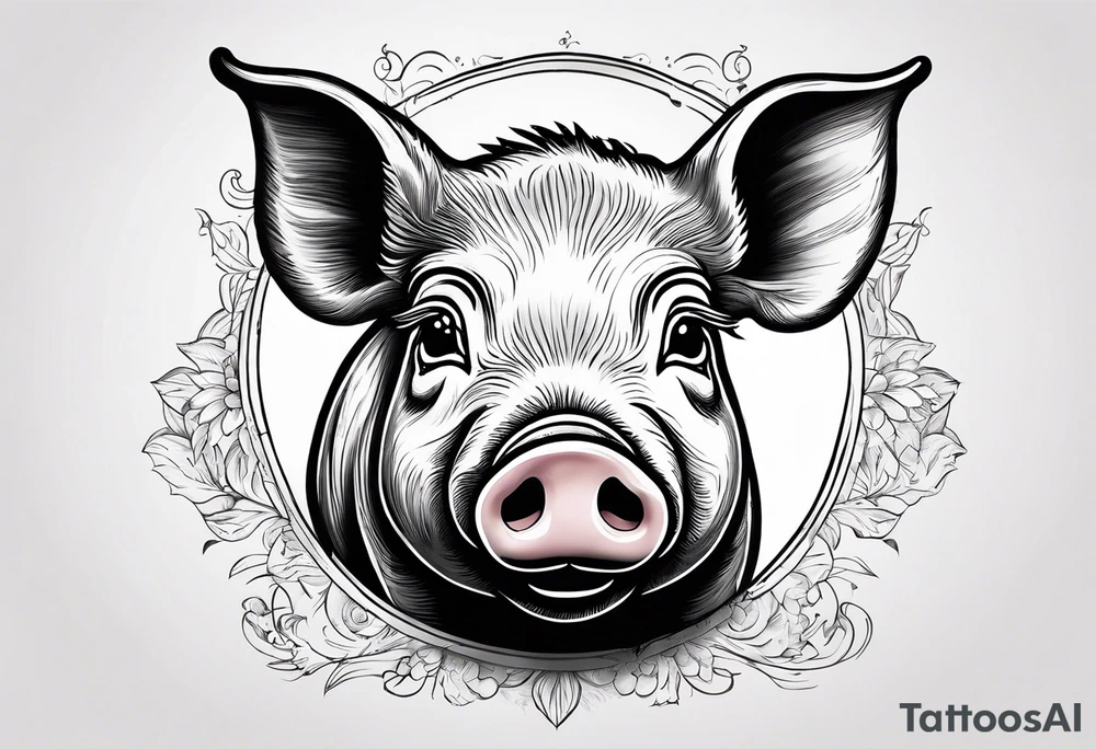 cute pig or piglet.
with text: "friends not food" tattoo idea