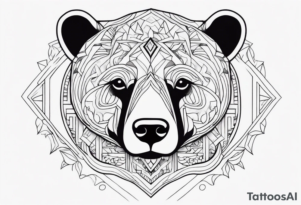 a psychedelic Bear tattoo idea