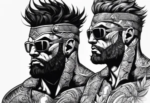 full body strong mythical giant cyclops turned to the side tattoo idea
