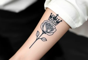 A rose with a kings crown ontop tattoo idea