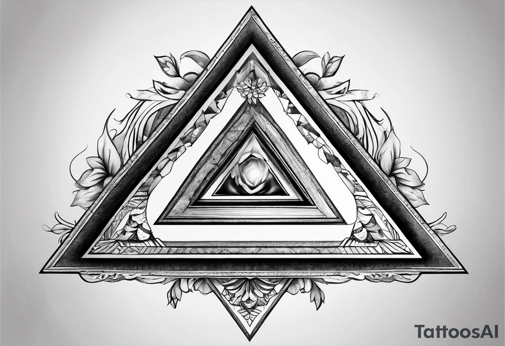 A triangle with nothing inside of it tattoo idea