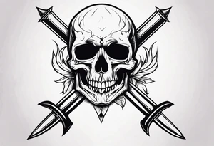 Skull and dagger tattoo idea