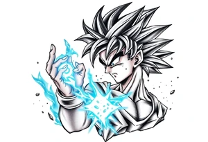 legendary dragonball z scene with energy aura and power effects tattoo idea