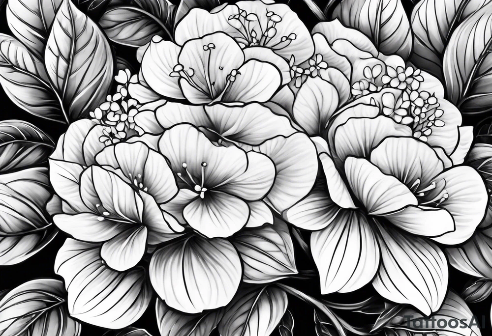 Hydrangeas flower tattoo idea