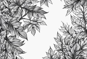 wood bark foliage tattoo idea