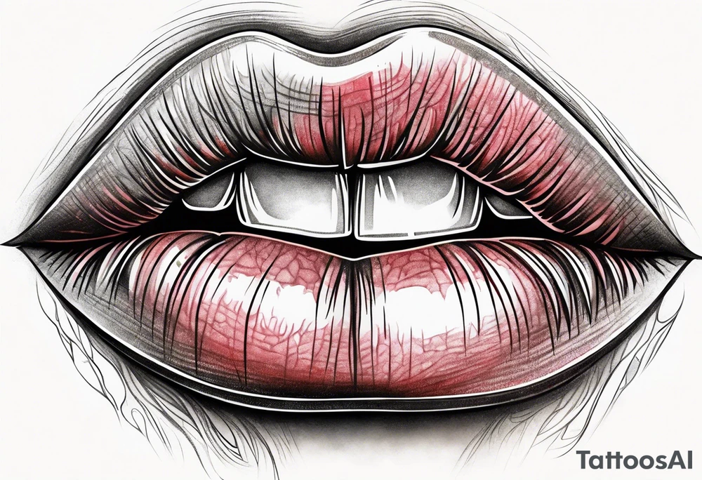 Sexy female lips tattoo idea