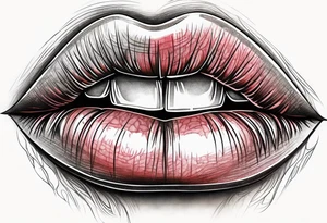 Sexy female lips tattoo idea