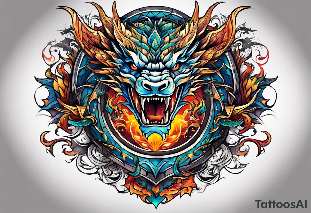 roaring dragons tattoo idea