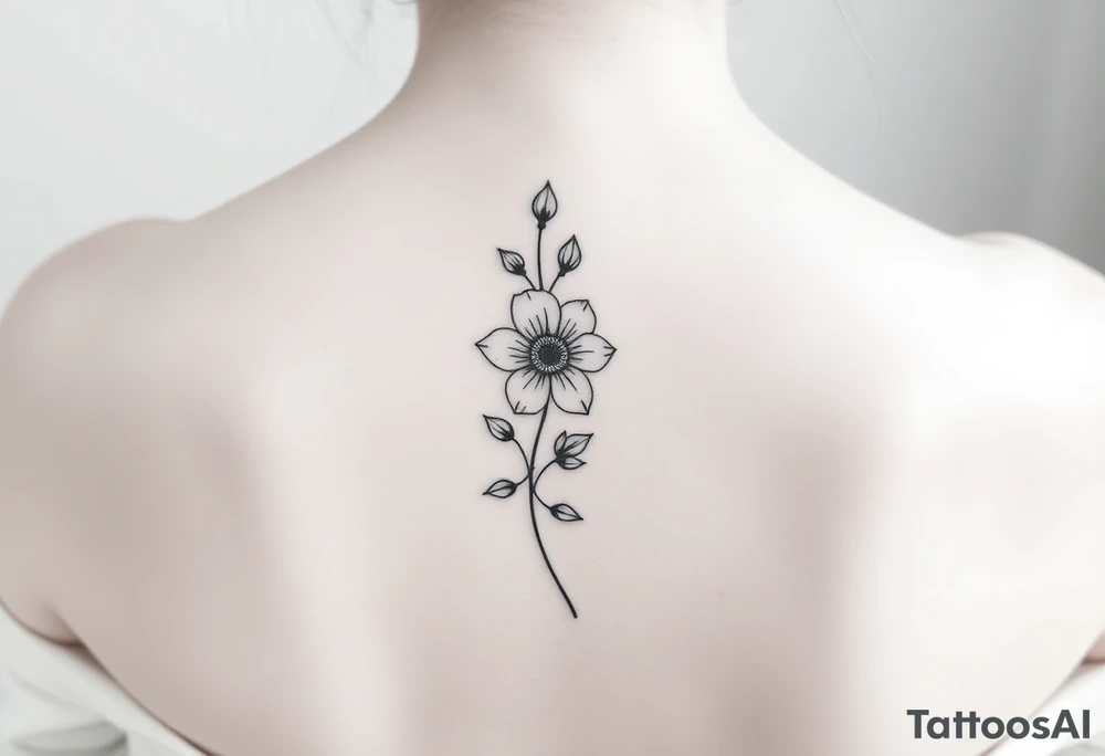 flower going down spine tattoo tattoo idea