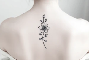 flower going down spine tattoo tattoo idea