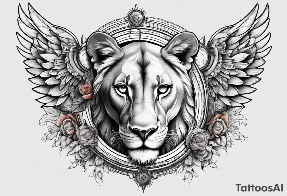 Lioness with wings compass
Cub tattoo idea