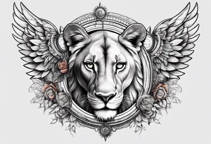 Lioness with wings compass
Cub tattoo idea