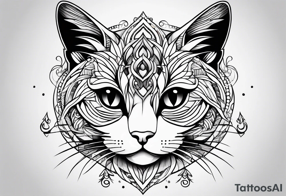 a cute cat tattoo idea