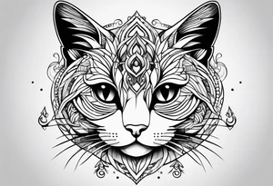 a cute cat tattoo idea