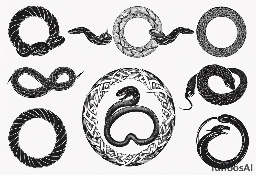ouroboros snake cyber sigillism tattoo idea