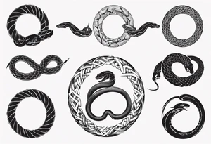 ouroboros snake cyber sigillism tattoo idea