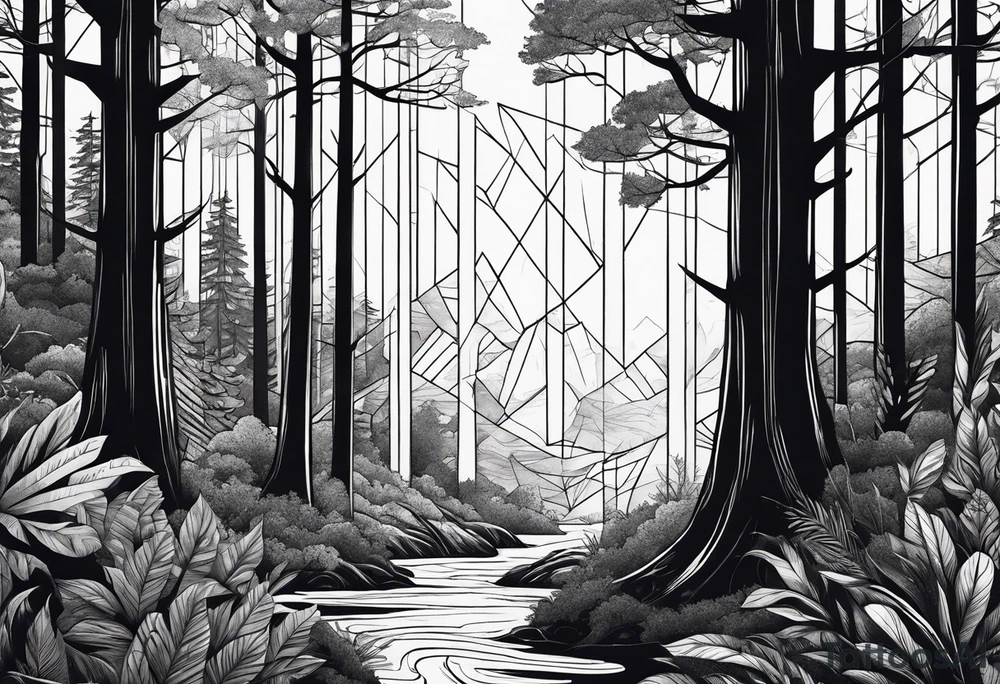 Dense forest tattoo idea
