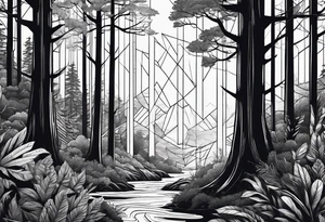 Dense forest tattoo idea