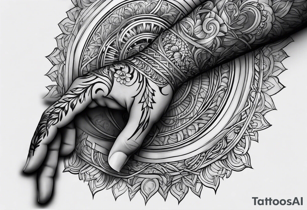 religous arm sleeve tattoo idea