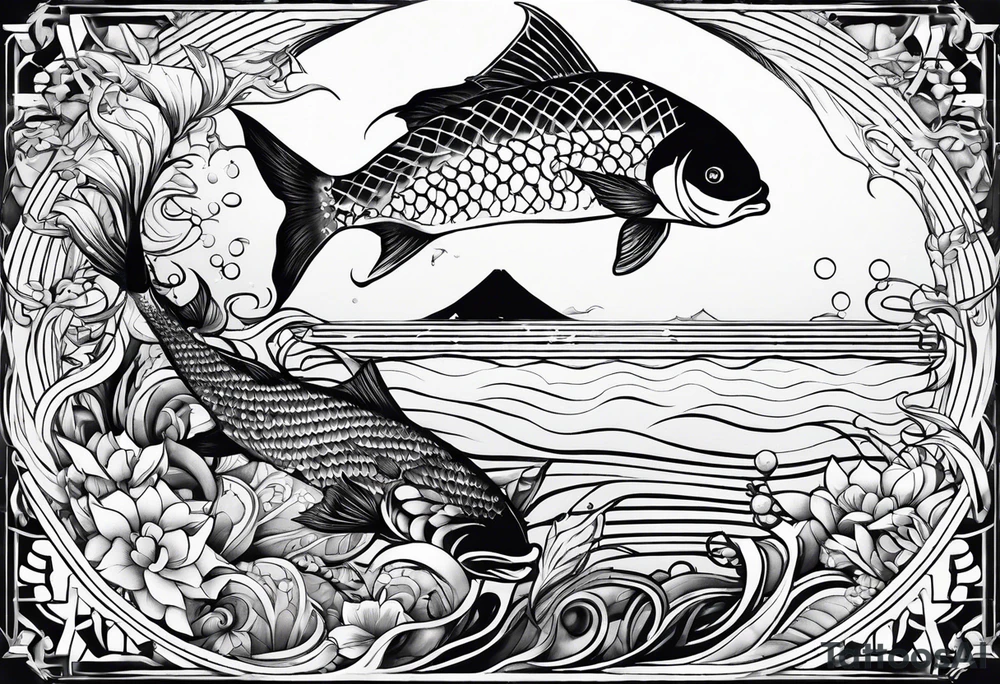Geometric aquatic tattoo idea